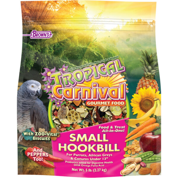 Tropical Carnival bird food, small hookbill diet, gourmet bird food mix, parakeet and cockatiel food, balanced bird nutrition, small bird food blend