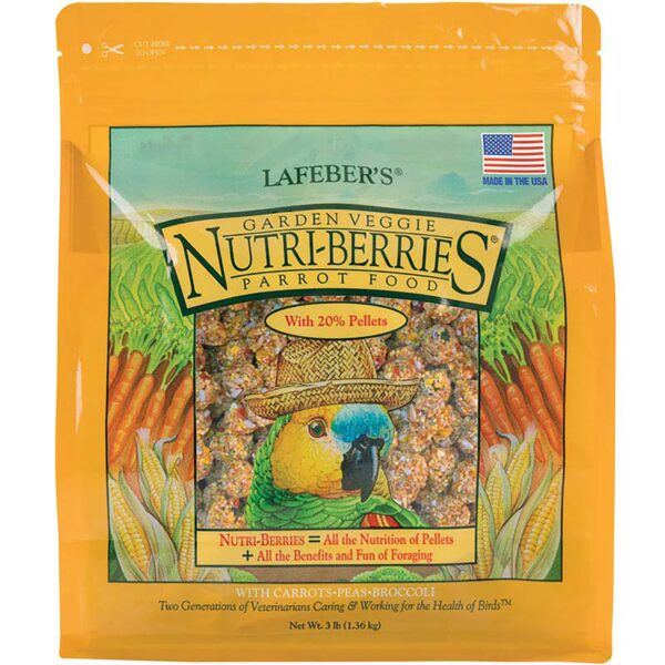 berry shaped bird food, Lafeber Nutri Berries, foraging bird food, enriched parrot diet, balanced bird nutrition, interactive bird food