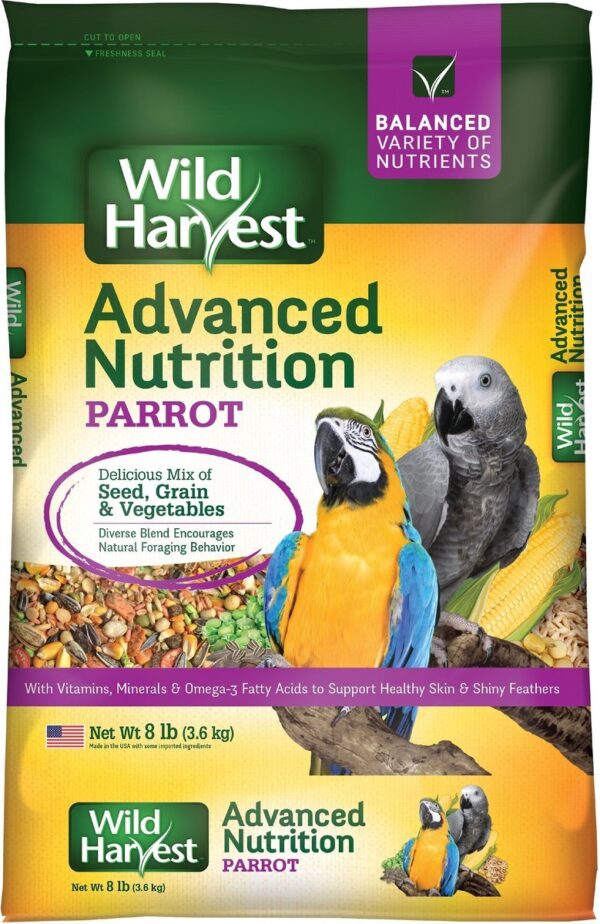 Wild Harvest, Advanced Nutrition Seed, Balanced Bird Seed, Daily Bird Diet, High-Quality Bird Seed, Companion Bird Nutrition, Parrot Seed Blend, Cockatiel Food, Conure Food, Parakeet Food, Lovebird Food, Finch Food, Canary Food, Small Bird Food, Bird Health, Bird Enrichment, The Parrots Exotic Store
