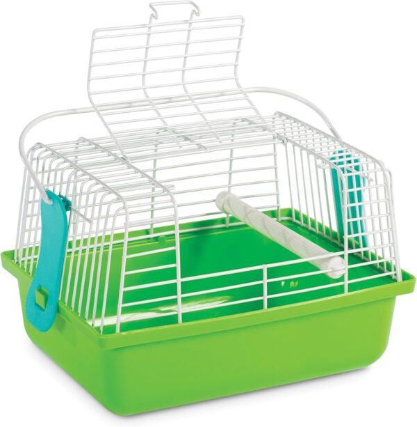 small bird travel carrier, parrot travel cage, avian transportation carrier, lightweight bird carrier, safe bird transport, The Parrots Exotic Store, travel cage for birds, portable bird carrier, easy-clean bird travel cage, medium bird transport solution