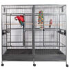 dual parrot cage, large parrot cage with divider, medium-large parrot habitat, spacious bird cage, The Parrots Exotic Store cages, parrot enrichment cage dual parrot cage, large parrot cage with divider, medium-large parrot habitat, spacious bird cage, The Parrots Exotic Store cages, parrot enrichment cage