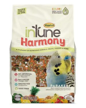 InTune Harmony, Higgins parakeet food, parakeet diet, 2lb bird food, premium bird food, daily parakeet food, natural bird diet, budgie food, small bird food, companion bird nutrition, healthy parakeet diet, balanced bird food, bird wellness diet, natural parakeet mix, enriched bird food, colorful bird pellets, small parrot food, quality bird nutrition, parakeet wellness food