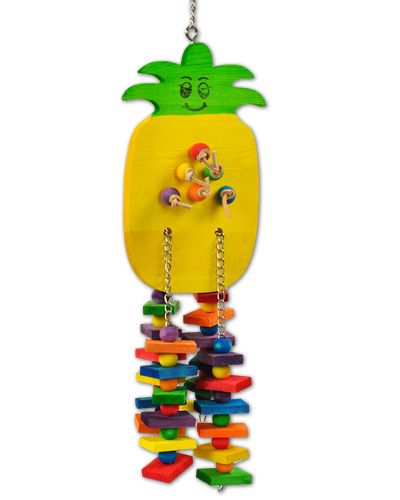 Large Pineapple, Happy Beaks, Large Pineapple Parrot Toy, Interactive Parrot Toy, Parrot Enrichment, Climbing Parrot Toy, Large Parrot Toy, Chewable Parrot Toy, Bird Safe Toy, The Parrots Exotic Store