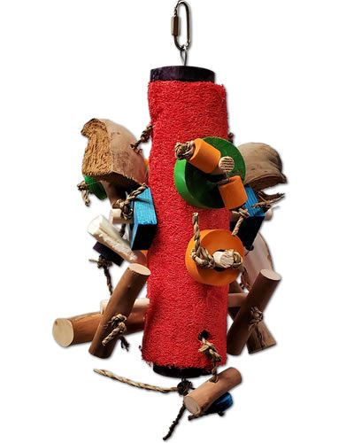 Lg Fun Spongy, A&E Java Wood, Java Wood Parrot Toy, Parrot Enrichment Toy, Large Parrot Toy, Durable Parrot Toy, Bird Safe Toy, Natural Wood Toy, The Parrots Exotic Store