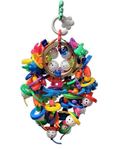 Large Plastic Cluster, Happy Beaks, Parrot Toy, Interactive Parrot Toy, Parrot Enrichment, Large Parrot Toy, Chewable Parrot Toy, Climbing Parrot Toy, Bird Safe Toy, The Parrots Exotic Store