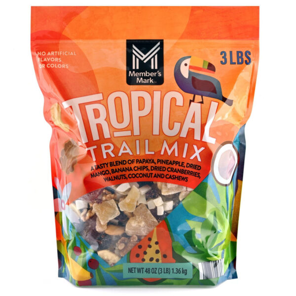 tropical trail snack mix, parrot treats, bird snacks, medium parrot food, large parrot treats, natural parrot treats, high-protein bird snack, foraging parrot treat, African Grey parrot snack, Amazon parrot treats, Macaw treats, Cockatoo treats, Eclectus treats, enrichment parrot food, healthy parrot snack, The Parrots Exotic Store, training parrot treats, interactive bird snack