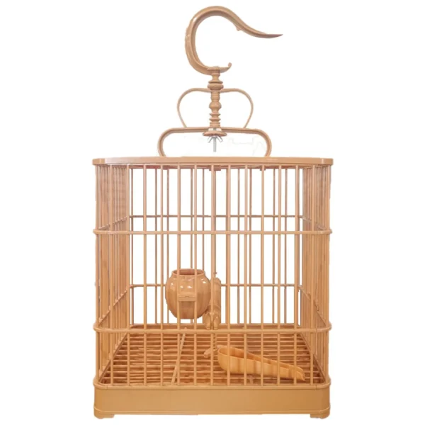medium plastic songbird cage, square bird cage for finches, budgie cage medium size, lovebird cage plastic, small parrot cage, easy clean bird cage, The Parrots Exotic Store, durable songbird cage, safe bird cage, small bird home